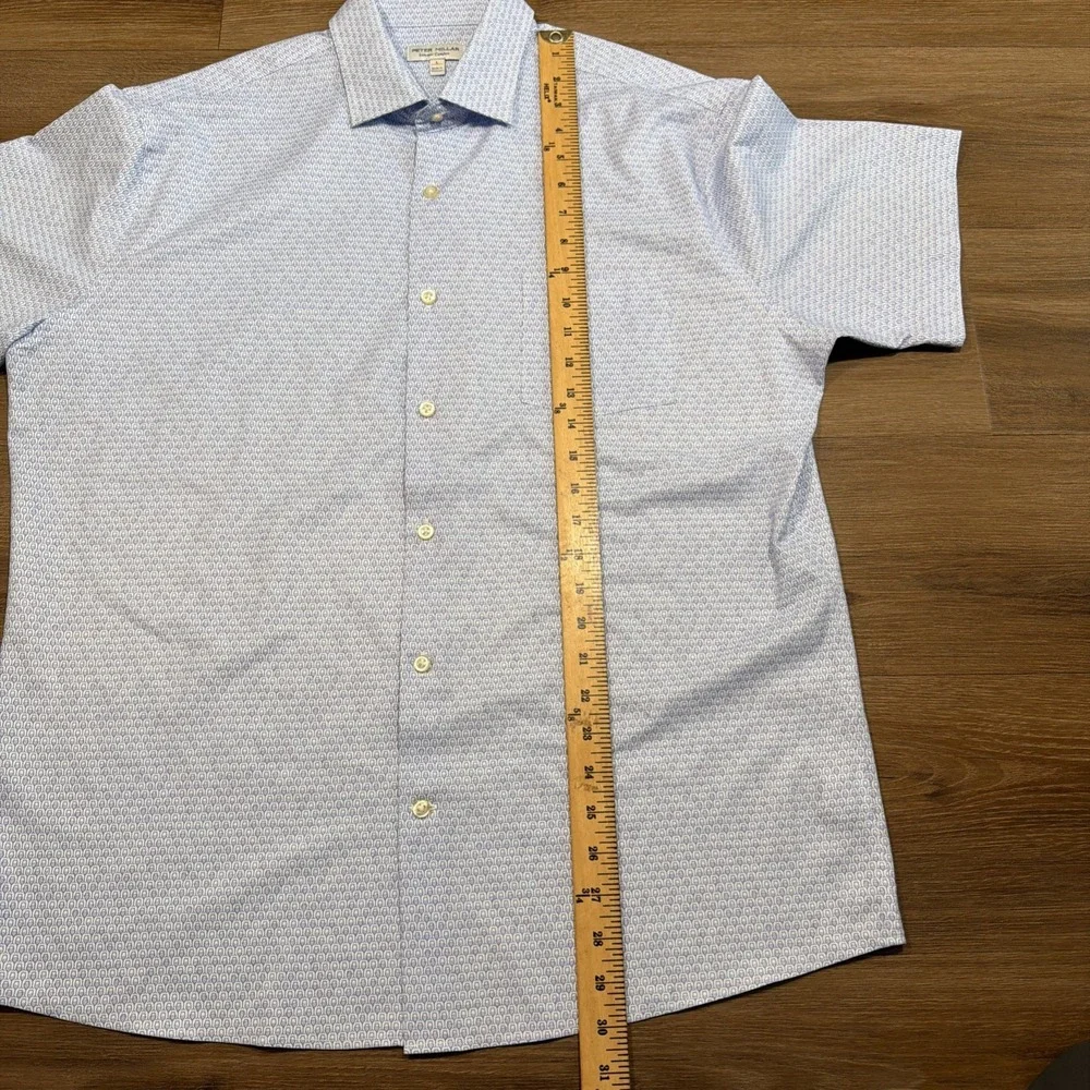 PETER MILLAR Men's LARGE Crown Sport Wine Flight Performance Poplin Sport Shirt